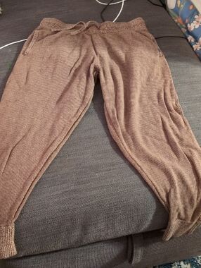 Tommy John Womens Brown Ribbed Knit Joggers